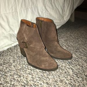 Lucky Brand brown suede booties